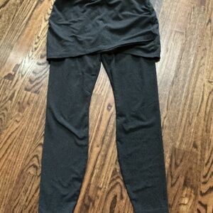 Black and grey mix, Leggings with skirt